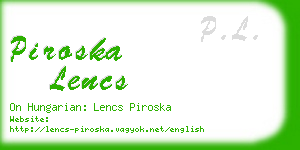 piroska lencs business card